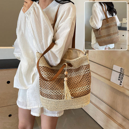 Sac Cabas Paille Rayé